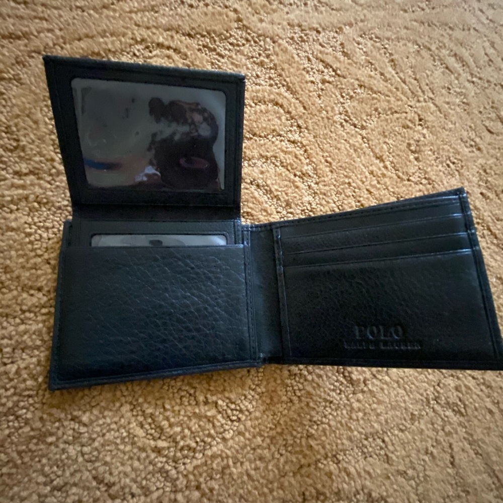 Polo Ralph Lauren men’s black leather wallet NWOT
